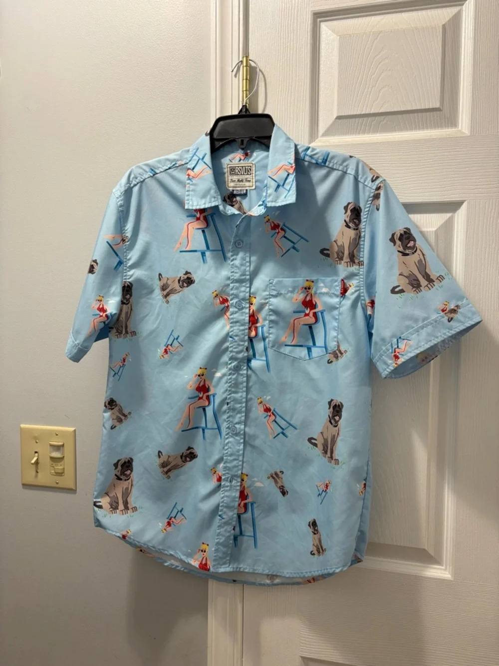 RSVLTS Sandlot Wendy Peffercorn Beast Shirt Mens Medium KUNUFLEX Button Up - Picture 3 of 5